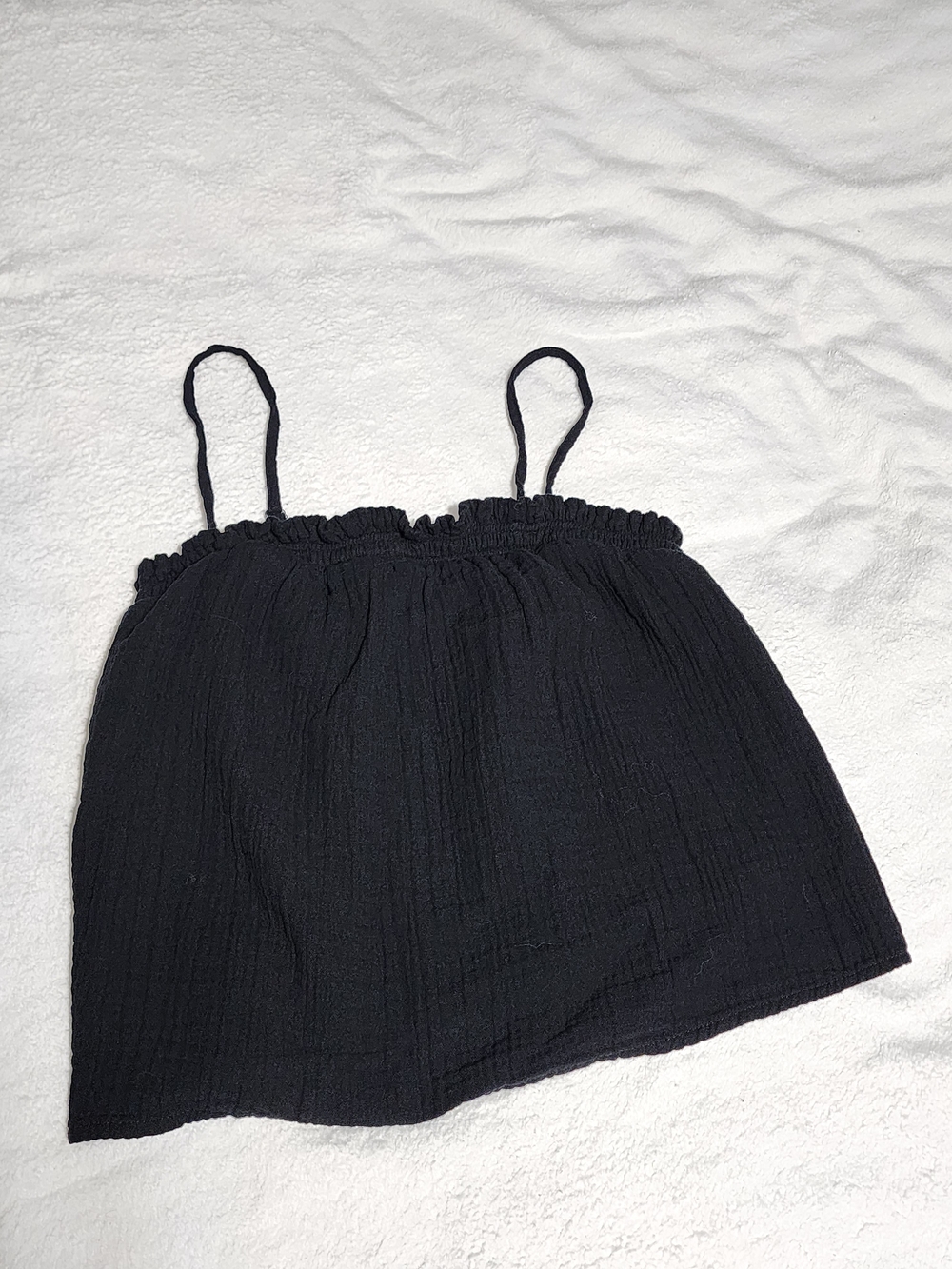 Old Navy NWOT Black Smocked Cami with Thin Adjustable Straps
